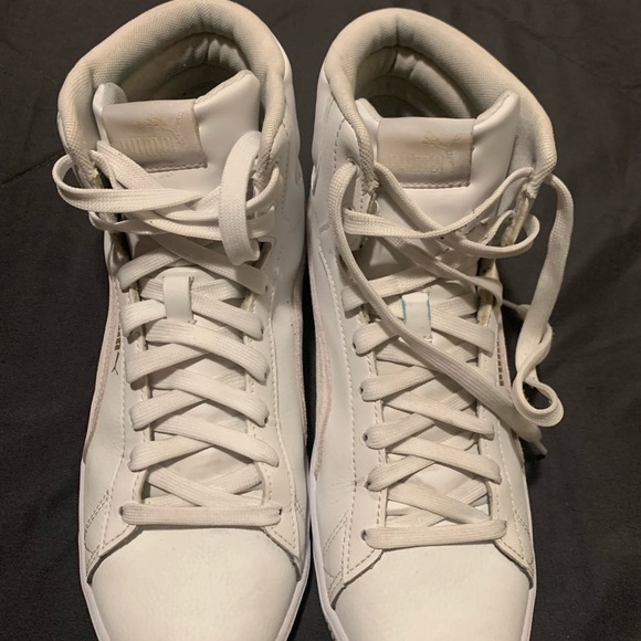 PUMA women White High-Top Sneakers size 9.5 - Picture 9 of 10